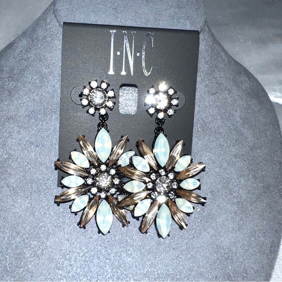 INC, International Concepts, Opalescent Jeweled Earrings - Picture 1 of 2